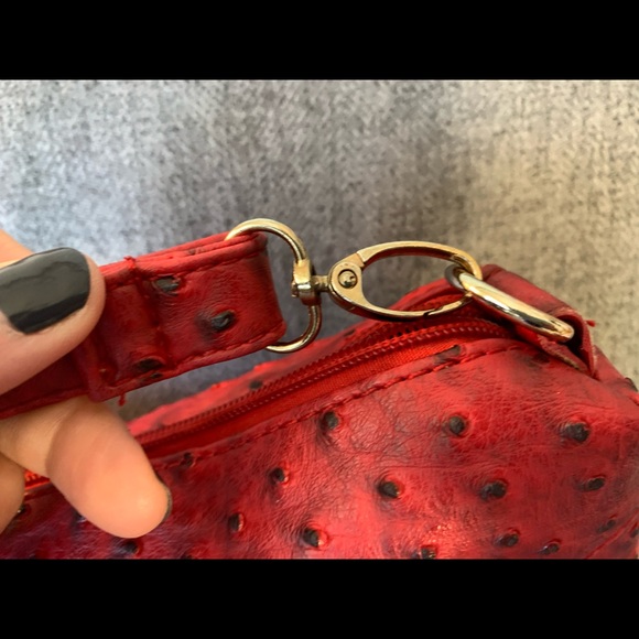 FINAL SALE // Tomato 🍅 Red crossbody handbag purse with black dots - Picture 3 of 8